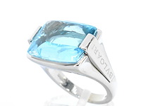 Bvlgari - blauwe topaas cocktail ring - afbeelding 3 van  8