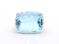 Bvlgari - blauwe topaas cocktail ring - afbeelding 5 van  8