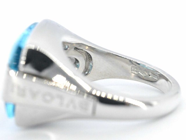 Bvlgari - blauwe topaas cocktail ring - afbeelding 6 van  8