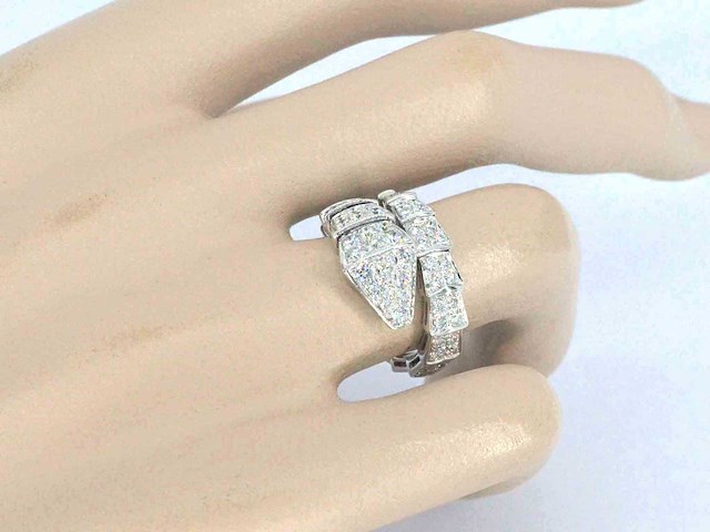 Bvlgari - serpenti viper ring pavé met diamanten - afbeelding 4 van  11