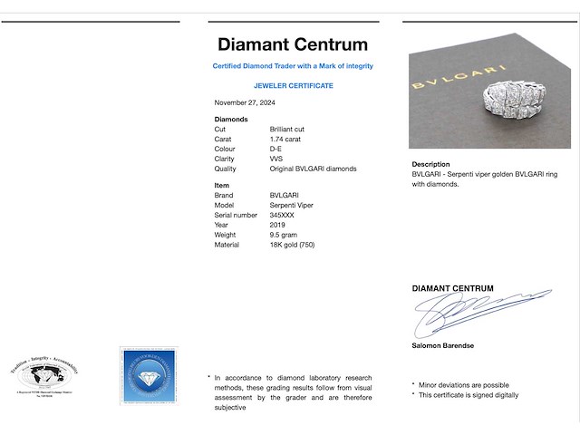 Bvlgari - serpenti viper ring pavé met diamanten - afbeelding 5 van  11
