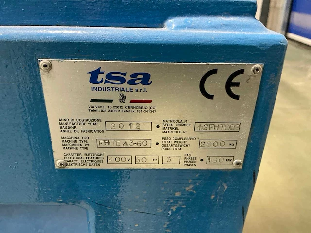 (c) 2012 tsa industriale fhte43.60 ultra high speed extruder compounder - afbeelding 17 van  28