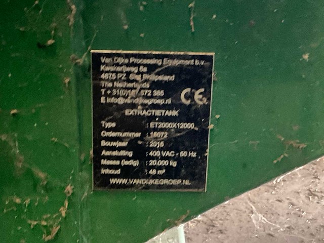(c) 2015 van dijke processing et2000x12000 extractietank - afbeelding 3 van  11