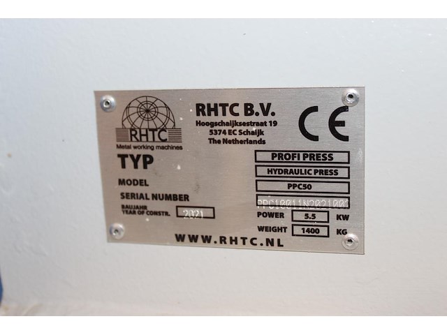 C-frame pers rhtc ppc50 met persoppervlakte 350x350mm, digitale aflezing. 50 ton. bouwjaar 2021. - afbeelding 4 van  7