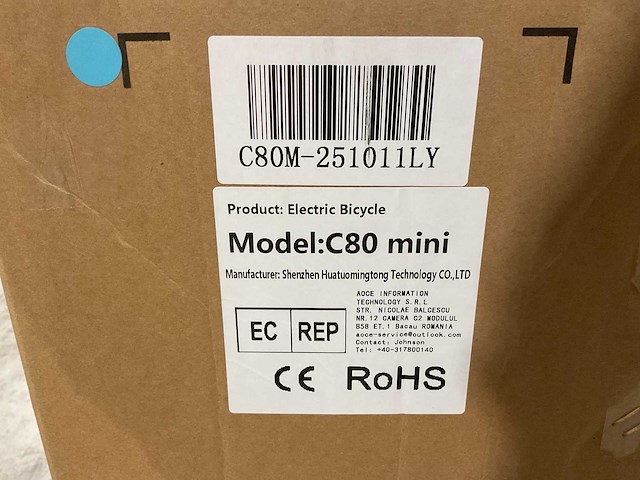C80 mini light blue elektrische fiets - afbeelding 13 van  20