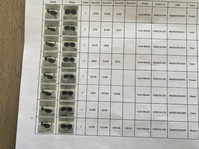 Ca. 1000x zonnebrillen, carlomonti en burgmeister - afbeelding 2 van  6