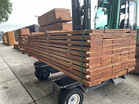 Ca. 100x angelim pedra beschoeiingsplanken, 20x200mm, lengte 30/300cm, 8/350cm, 40/400cm, 15/500cm, 7/550cm - afbeelding 2 van  3