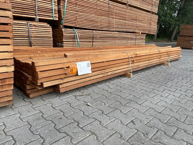 Ca. 100x angelim pedra onderligers fijnbezaagd, 40x60mm, lengte 465cm - afbeelding 4 van  4