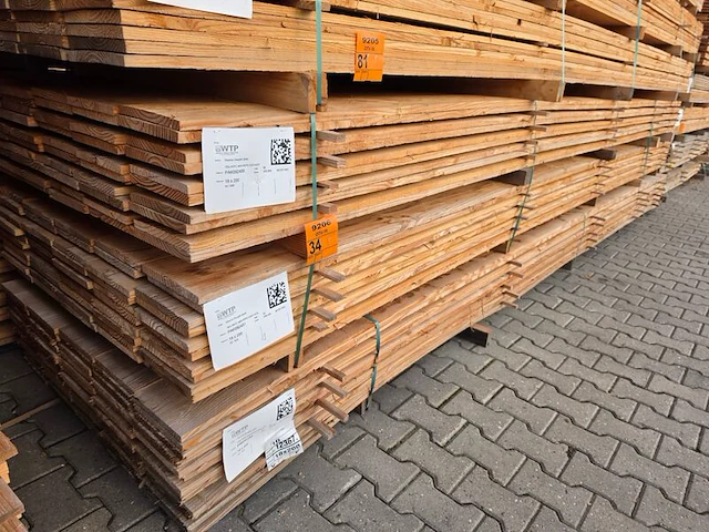 Ca. 100x douglas planken fijnbezaagd, 18x200mm, lengte 500cm - afbeelding 4 van  4