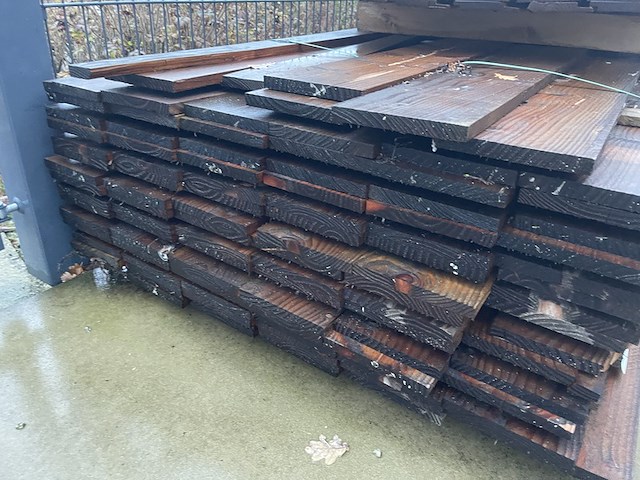 Ca. 100x douglas planken fijnbezaagd, 22x200mm, lengte 400cm - afbeelding 3 van  3