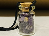 Ca. 100x geschenkflesjes aan koord met amethist - afbeelding 3 van  3