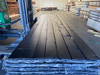 Ca. 100x grenen design- triple- deens profiel zwart gecoat, 21x145mm, lengte 420cm - afbeelding 1 van  3