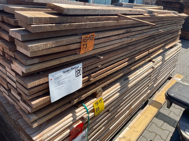 Ca. 100x guyana teak beschoeiingsplanken, 20x100mm, lengte 300cm - afbeelding 2 van  3