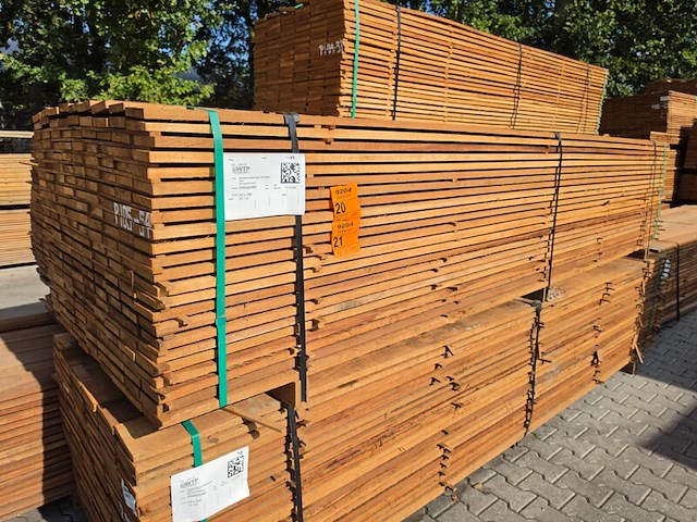 Ca. 100x guyana teak beschoeiingsplanken, 20x100mm, lengte 350cm - afbeelding 4 van  4