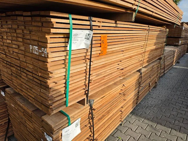 Ca. 100x guyana teak beschoeiingsplanken, 20x100mm, lengte 350cm - afbeelding 4 van  4
