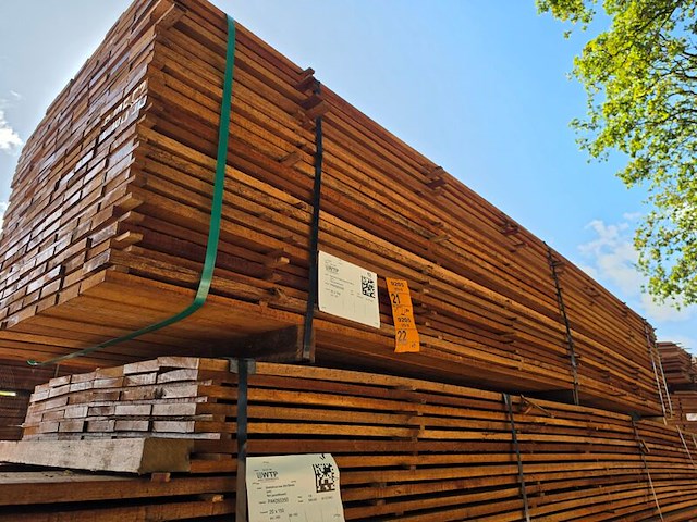Ca. 100x guyana teak beschoeiingsplanken, 20x100mm, lengte 400cm - afbeelding 4 van  4