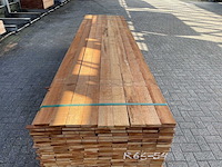 Ca. 100x guyana teak beschoeiingsplanken, 20x100mm, lengte 500cm