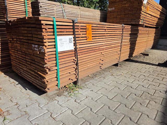 Ca. 100x guyana teak beschoeiingsplanken, 20x100mm, lengte 550cm - afbeelding 4 van  4