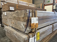 Ca. 100x guyana teak regels geschaafd gevingerlast, 40x60mm, lengte 395cm - afbeelding 4 van  4