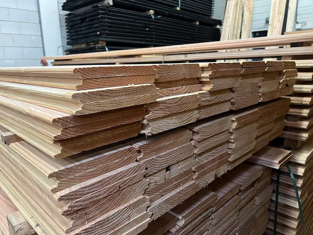 Ca. 100x halfhouts, dakbeschot, douglas, 300cm lang - afbeelding 3 van  3