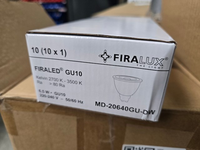 Ca. 100x led spot 6,5w gu10 firalux, md-20640-gu-dw - afbeelding 3 van  5