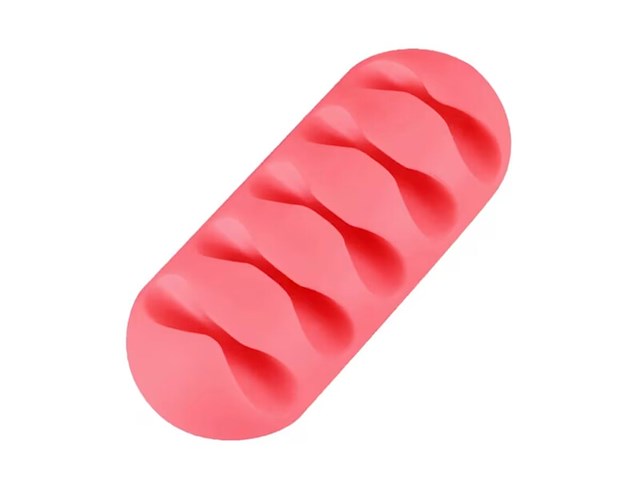 Ca. 100x reckba kabelclip houder rood/roze siliconen 100 stuks reckba, rood/roze - afbeelding 1 van  3