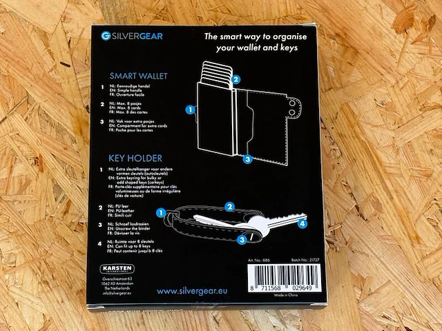 Ca. 100x smart wallet/key holder - set silvergear - afbeelding 2 van  2