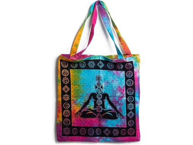 Ca. 100x tote tas katoen – 7 chakra meditatie - afbeelding 2 van  5