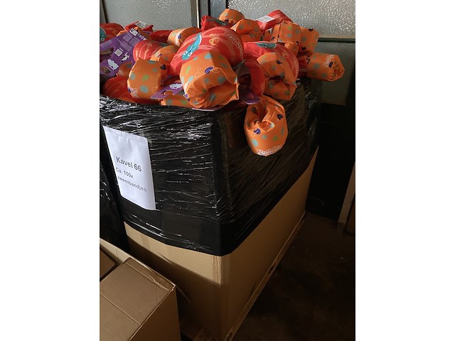 Ca. 100x verstelbare zwembandjes bestway, puddle jumper deluxe, rood/oranje - afbeelding 2 van  2