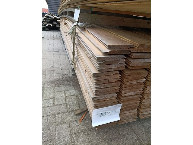 Ca. 100x vuren geïmpregneerde rabatdelen lengte 540 cm, scandinavisch vuren - afbeelding 1 van  3