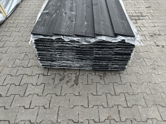Ca. 100x zweeds rabat zwart gecoat, 16x195mm, lengte 400cm - afbeelding 3 van  3