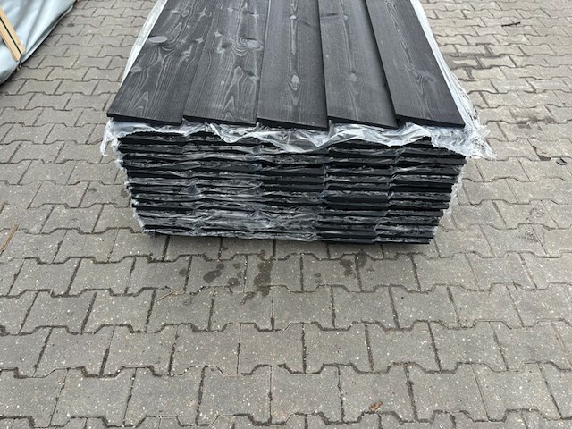 Ca. 100x zweeds rabat zwart gecoat, 16x195mm, lengte 480cm - afbeelding 3 van  3