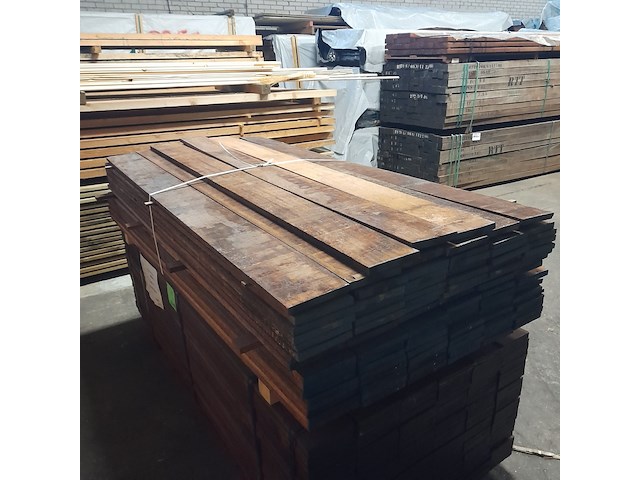 Ca. 101x hardhouten beschoeiingsplank, 2 x 15 x 200 cm - afbeelding 3 van  5