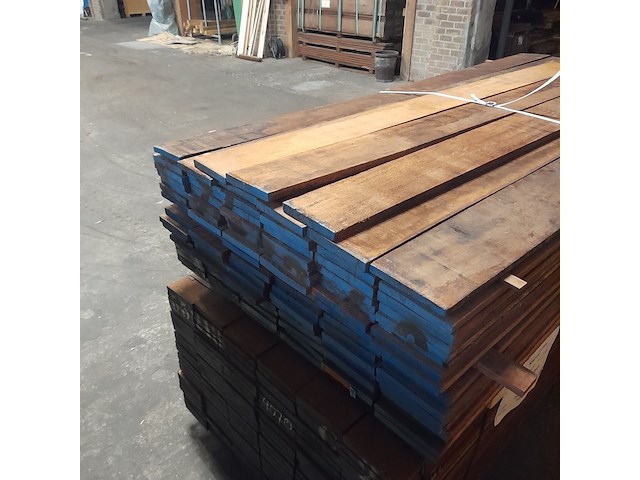 Ca. 101x hardhouten beschoeiingsplank, 2 x 15 x 200 cm - afbeelding 4 van  5