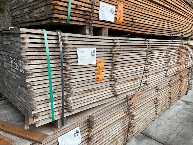 Ca. 104x guyana teak beschoeiingsplanken, 20x100mm, lengte 450cm - afbeelding 4 van  4