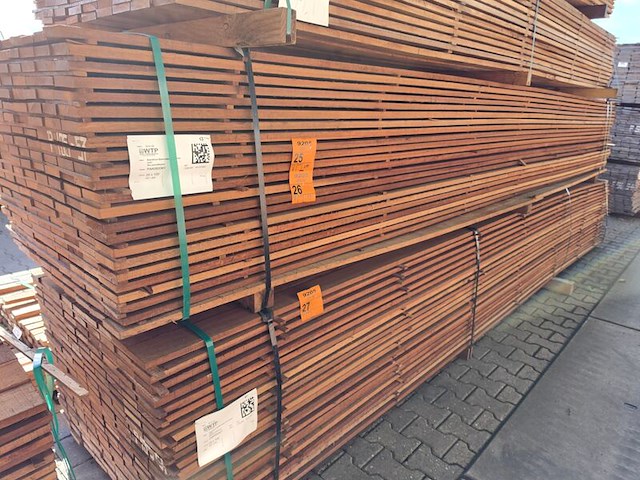Ca. 107x guyana teak beschoeiingsplanken, 20x100mm, lengte 500cm - afbeelding 4 van  4