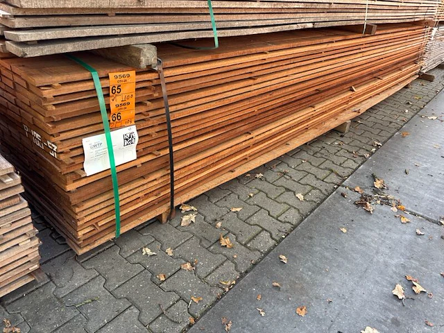 Ca. 107x guyana teak beschoeiingsplanken, 20x100mm, lengte 500cm - afbeelding 4 van  4
