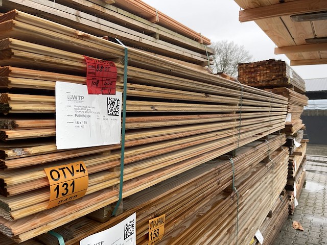 Ca. 108x douglas veer en groef, 18x185mm, lengte 400cm - afbeelding 2 van  3