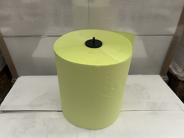 Ca. 108x handdoekrol hpg matic 100% cellulose groen 2 laags 21 cm 150 meter, groen - afbeelding 2 van  3