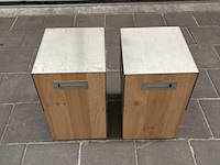 Ca. 10x bijzettafel hout met rvs blad - afbeelding 2 van  3