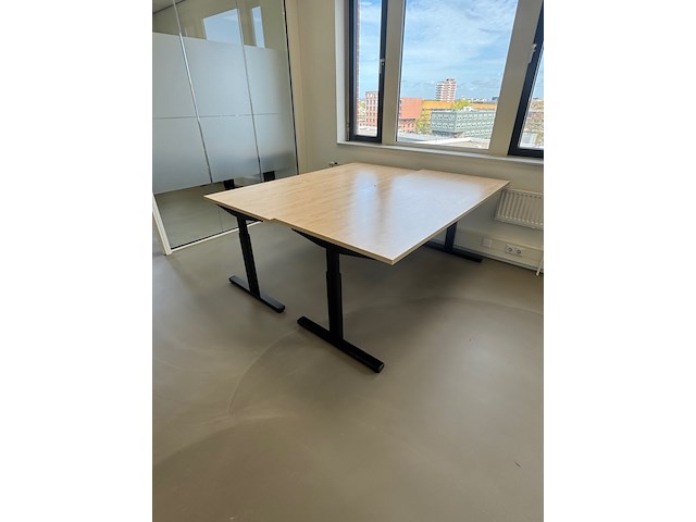 Ca. 10x bureautafel en 6x ladenblok, zwart/ahorn, in hoogte verstelbaar - afbeelding 2 van  10