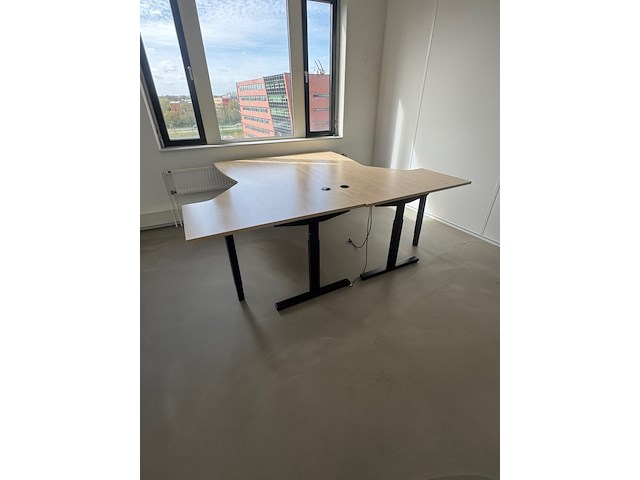 Ca. 10x bureautafel en 6x ladenblok, zwart/ahorn, in hoogte verstelbaar - afbeelding 1 van  10