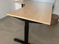 Ca. 10x bureautafel en 6x ladenblok, zwart/ahorn, in hoogte verstelbaar - afbeelding 4 van  10