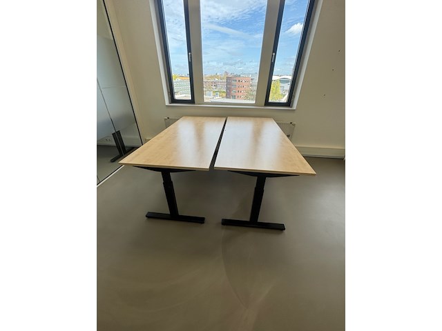 Ca. 10x bureautafel en 6x ladenblok, zwart/ahorn, in hoogte verstelbaar - afbeelding 10 van  10