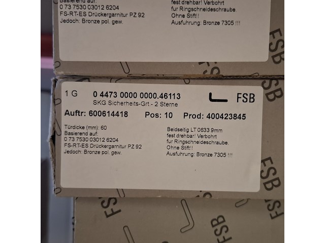 Ca. 10x deurbeslag, fsb, messing - afbeelding 5 van  8