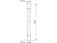 Ca. 10x doucheslang, hansa, l175cm 1/2 inch, chroom, glans - afbeelding 3 van  3