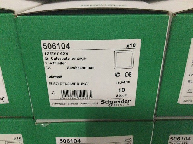 Ca. 10x dozen van 10 stuks push button, 506104, wit - afbeelding 1 van  3