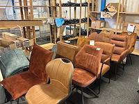 Ca. 10x eetkamerstoelen, cognac - afbeelding 1 van  7