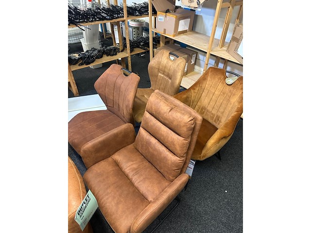Ca. 10x eetkamerstoelen, cognac - afbeelding 3 van  7