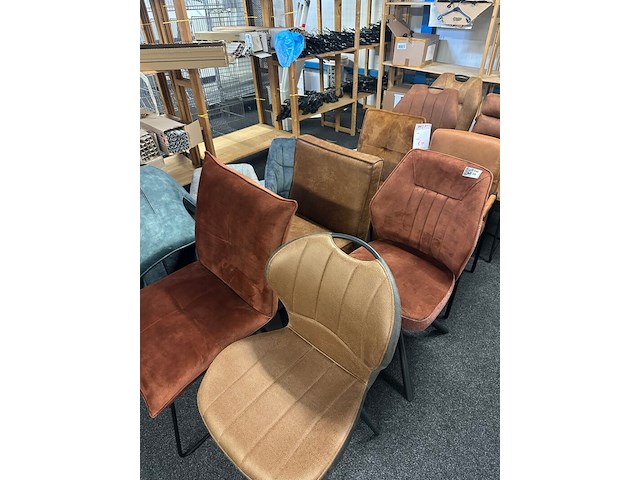 Ca. 10x eetkamerstoelen, cognac - afbeelding 5 van  7